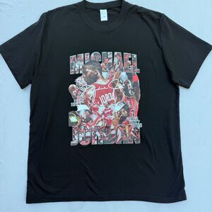 Vintage 90s Chicago Hoops #23 Graphic Tee Black Size L GOAT Tribute Shirt